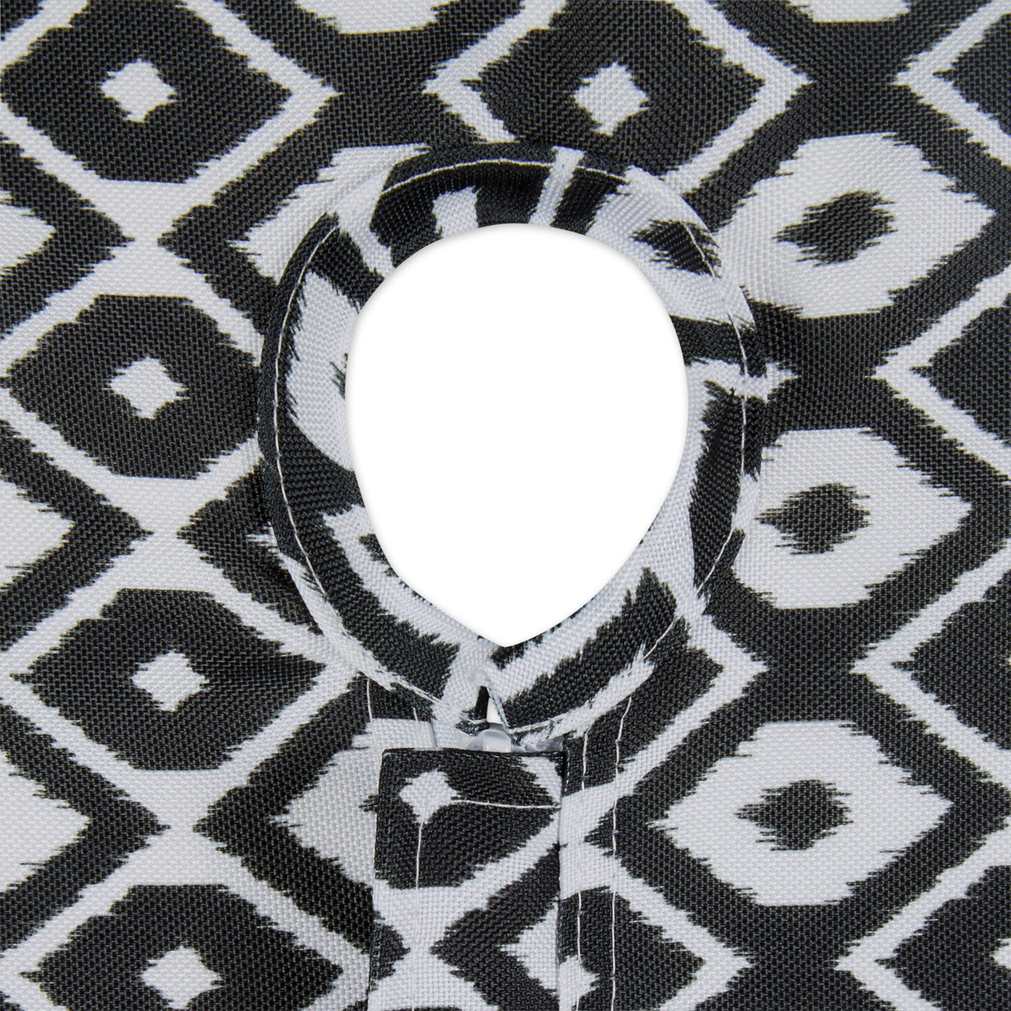 Black Ikat Outdoor Tablecloth With Zipper 60" x 84"